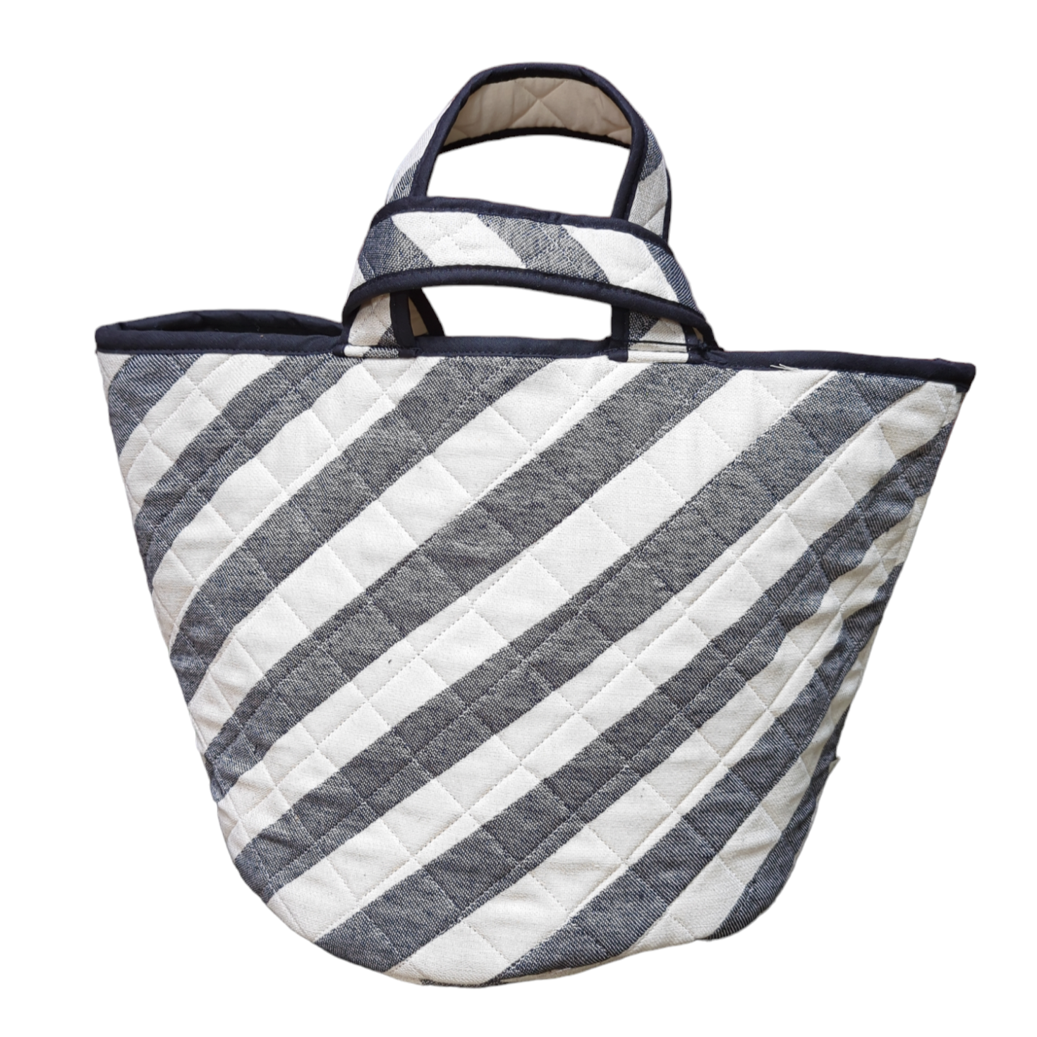 Totto Stripe Storage Basket Black