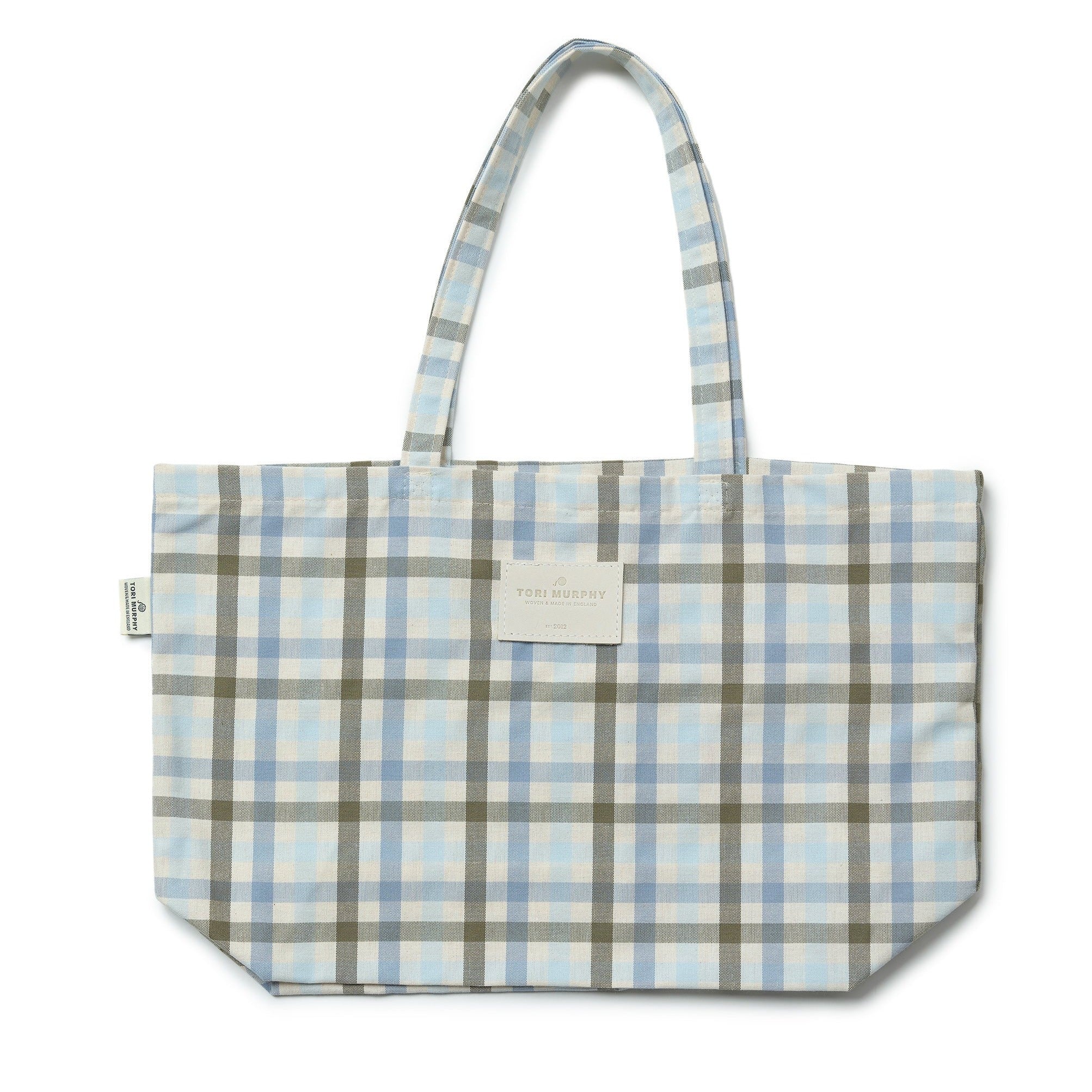 Dresser Check Mid Blue Shopping Tote