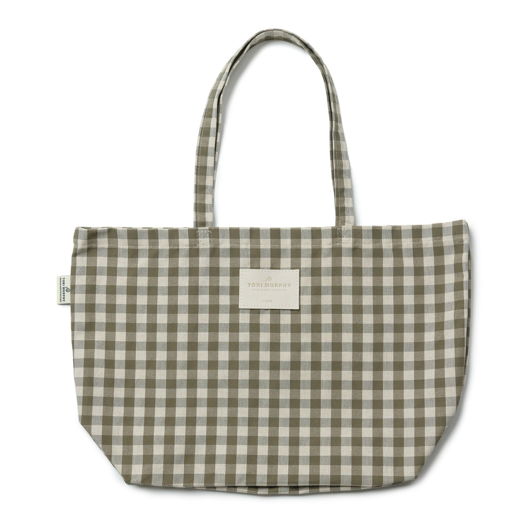 Dresser Check Sage Shopping Tote