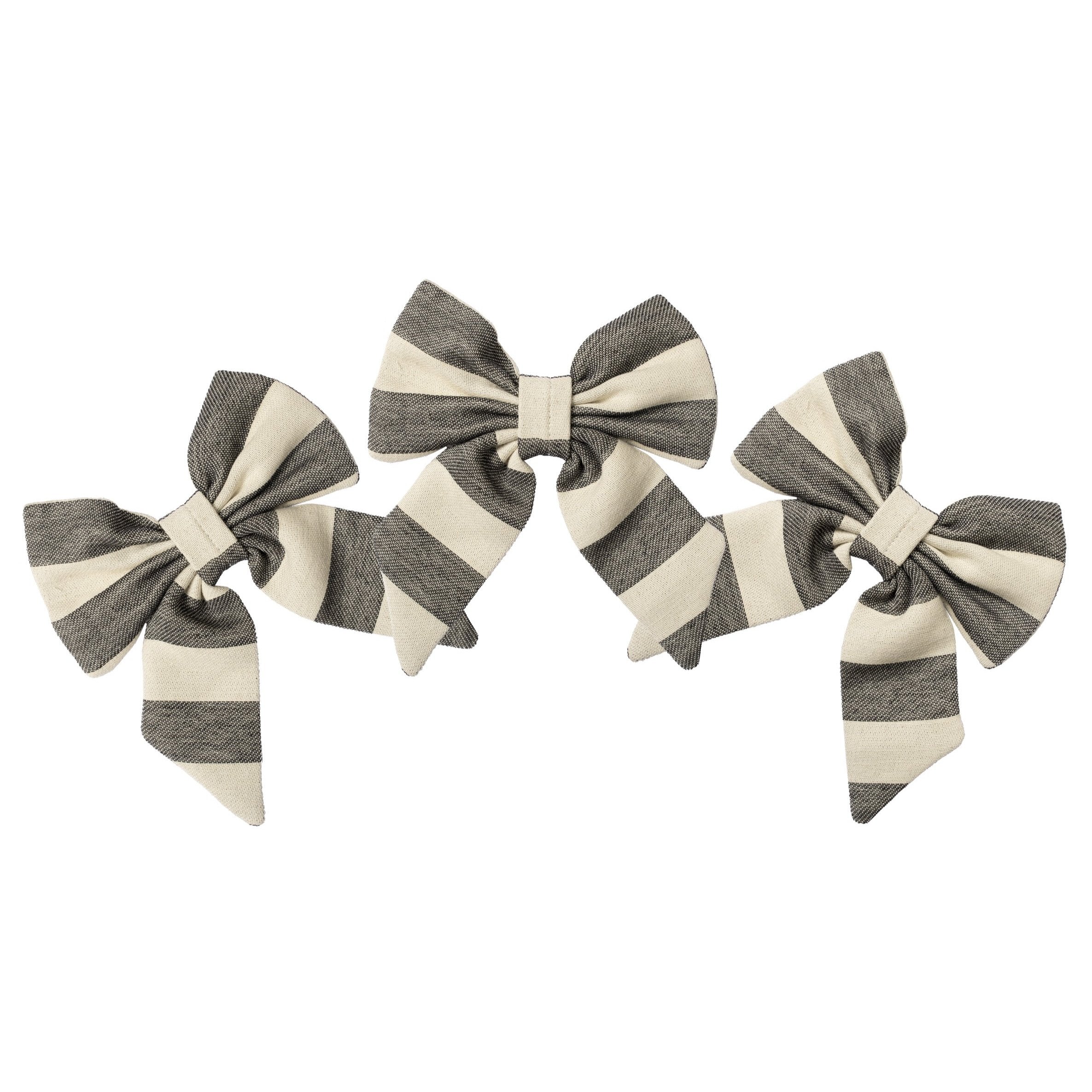 Fastnet Stripe Mini Bow Set of 6 - Black